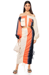 YOU WISH COLOR BLOCKED CARGO TOP