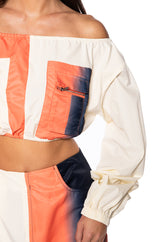 YOU WISH COLOR BLOCKED CARGO TOP