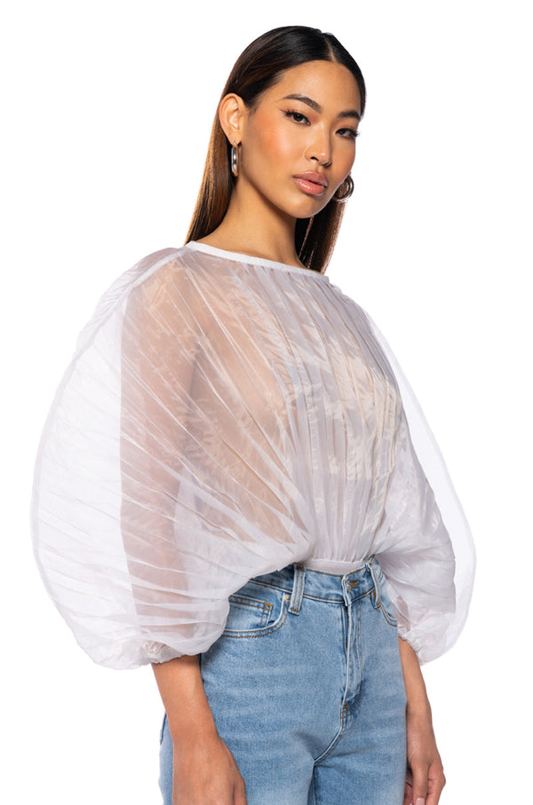 YOUR PRETTIEST PROBLEM PLEATED BODYSUIT