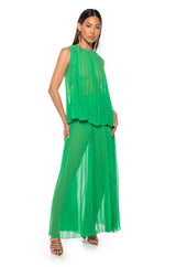 YOUR ULTIMATE PLEATED TANK IN GREEN
