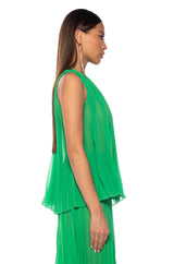 YOUR ULTIMATE PLEATED TANK IN GREEN