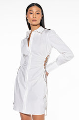 YOU'RE EVERYTHING BUTTON UP MINI DRESS