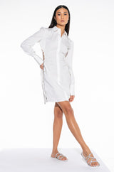 YOU'RE EVERYTHING BUTTON UP MINI DRESS