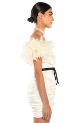 YOU'RE THE ONE THAT I WANT CORSET PUFF SLEEVE MINI DRESS