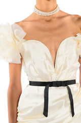 YOU'RE THE ONE THAT I WANT CORSET PUFF SLEEVE MINI DRESS
