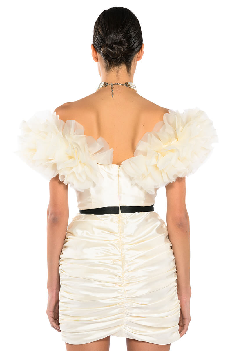 YOU'RE THE ONE THAT I WANT CORSET PUFF SLEEVE MINI DRESS
