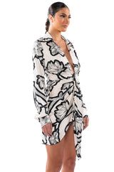 YOURS TRULY LONG SLEEVE MINI DRESS