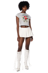 YOURS TRULY MICRO MINI SKORT IN WHITE