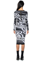 ZANNA LONG SLEEVE KNIT MIDI DRESS