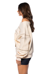 ZIP ME UP OFF THE SHOULDER SWEATSHIRT