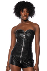 SANCTUARY STATEMENT ZIPPER CORSET IN BLACK