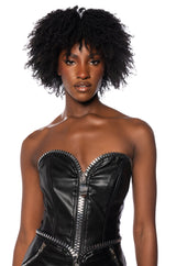 SANCTUARY STATEMENT ZIPPER CORSET IN BLACK