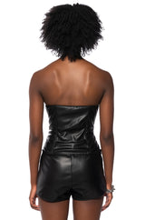 SANCTUARY STATEMENT ZIPPER CORSET IN BLACK