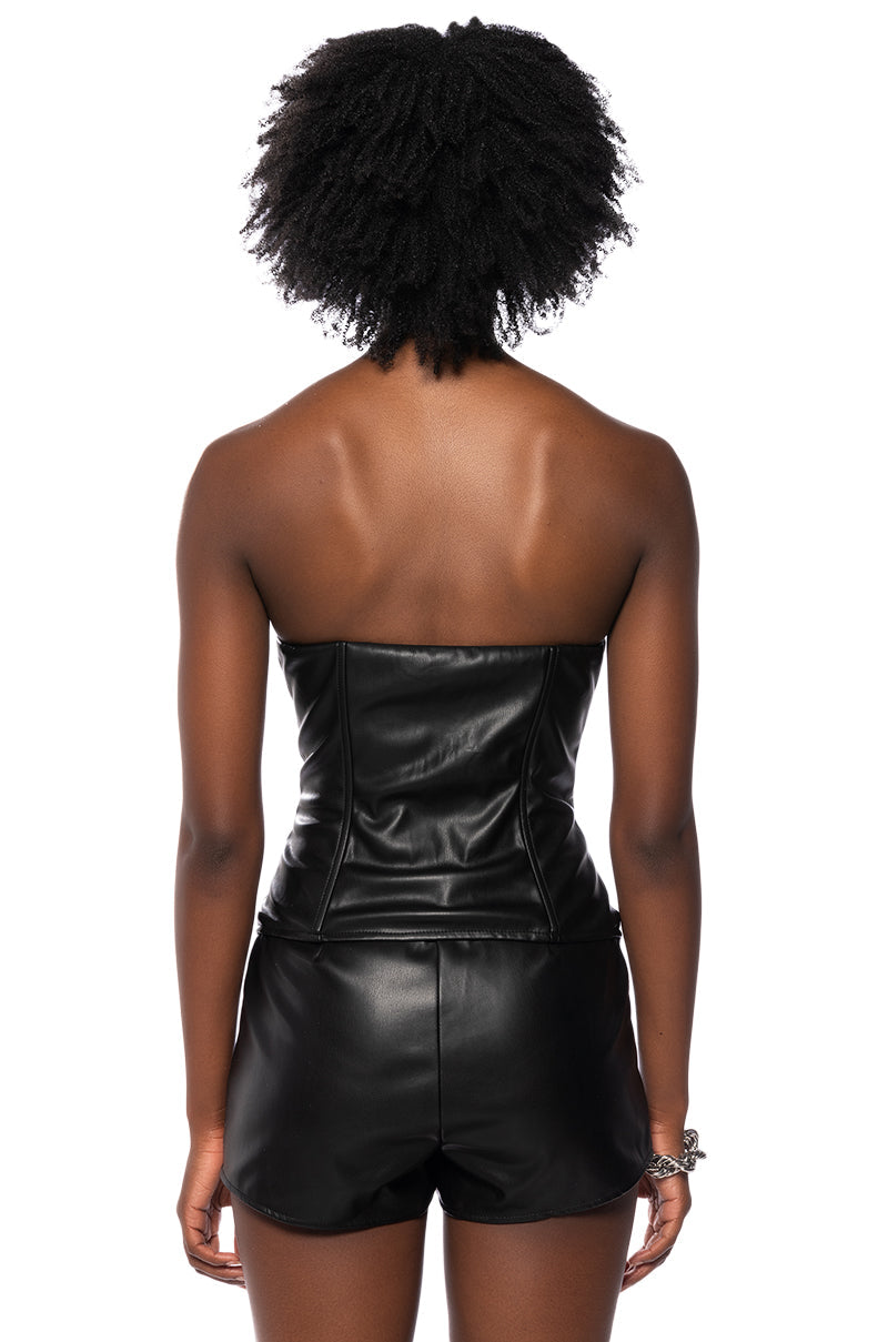 SANCTUARY STATEMENT ZIPPER CORSET IN BLACK