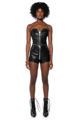 SANCTUARY STATEMENT ZIPPER CORSET IN BLACK