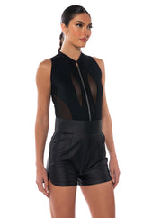 ZIPPER DETAIL SLEEVELESS BODYSUIT