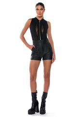 ZIPPER DETAIL SLEEVELESS BODYSUIT