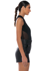 ZIPPER DETAIL SLEEVELESS BODYSUIT