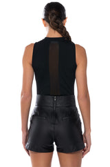ZIPPER DETAIL SLEEVELESS BODYSUIT
