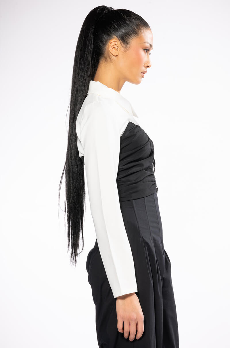 ZIPPIE DETAIL BLOUSE