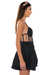 ZOEY CORSET FIT AND FLARE SLEEVELESS MINI DRESS