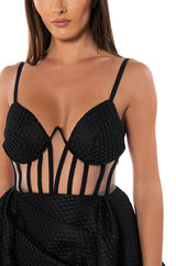 ZOEY CORSET FIT AND FLARE SLEEVELESS MINI DRESS