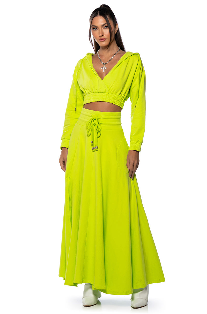 ZUMI CROPPED WRAP FRONT HOODIE