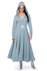 ZUMI CROPPED WRAP FRONT HOODIE