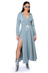 ZUMI CROPPED WRAP FRONT HOODIE