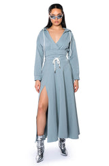 ZUMI CROPPED WRAP FRONT HOODIE