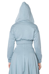 ZUMI CROPPED WRAP FRONT HOODIE