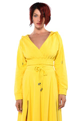 ZUMI CROPPED WRAP FRONT HOODIE