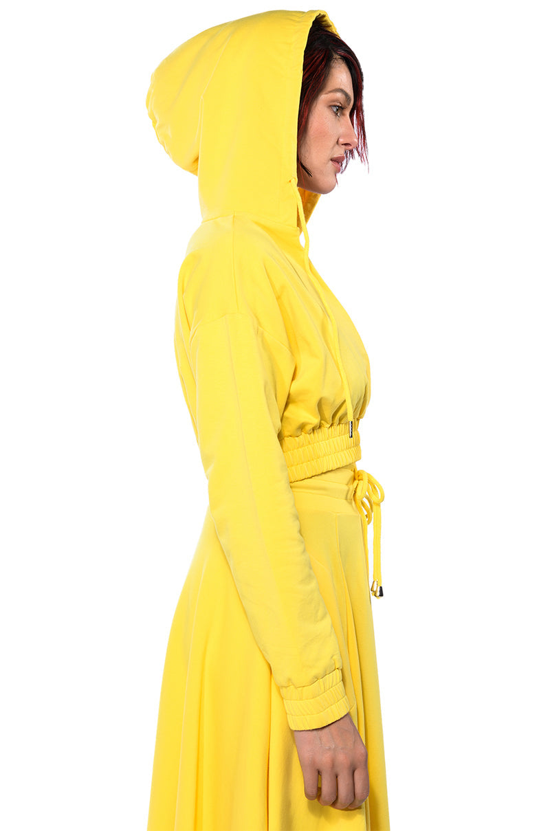 ZUMI CROPPED WRAP FRONT HOODIE