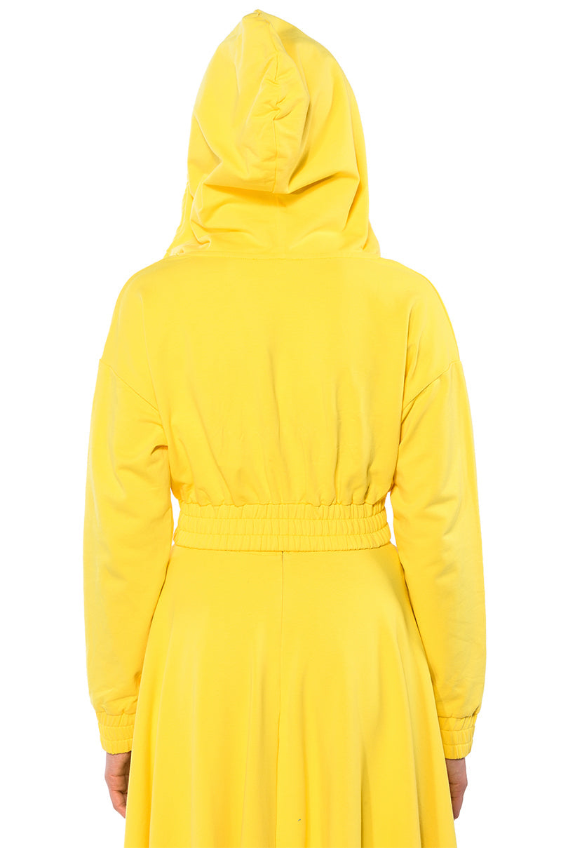 ZUMI CROPPED WRAP FRONT HOODIE