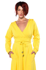 ZUMI CROPPED WRAP FRONT HOODIE