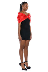 ZURI STATEMENT BOW BANDAGE MINI DRESS