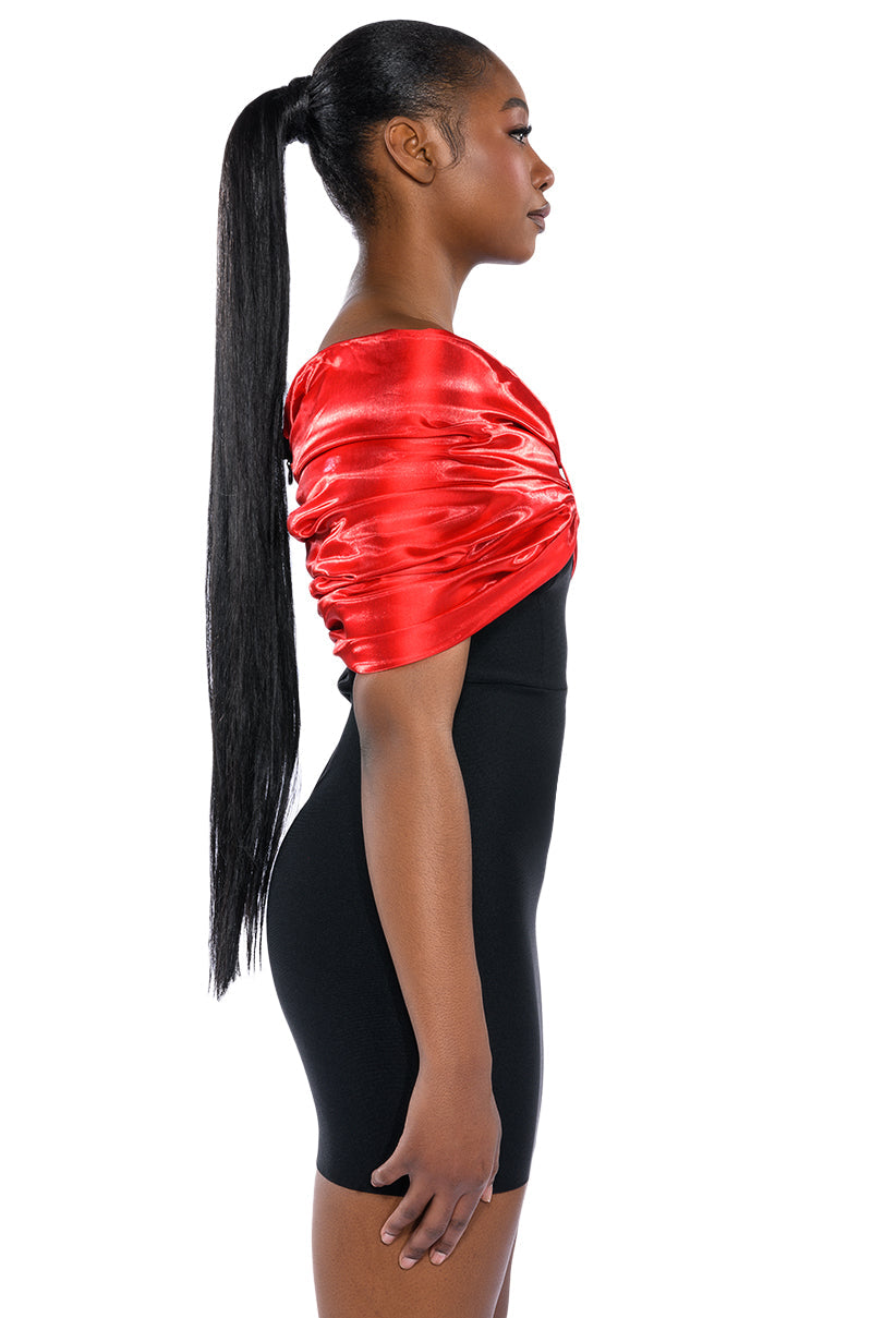 ZURI STATEMENT BOW BANDAGE MINI DRESS