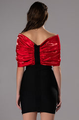 ZURI STATEMENT BOW BANDAGE MINI DRESS
