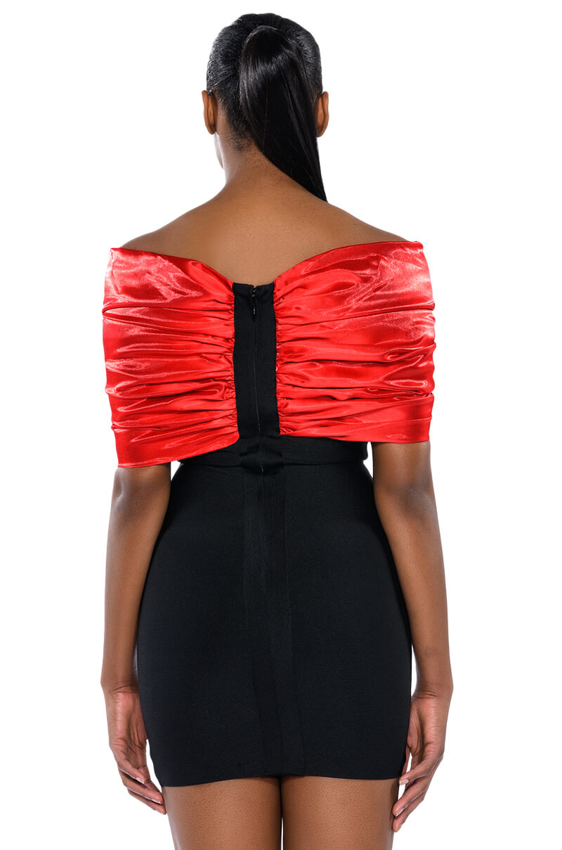 ZURI STATEMENT BOW BANDAGE MINI DRESS