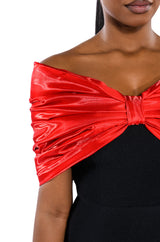 ZURI STATEMENT BOW BANDAGE MINI DRESS