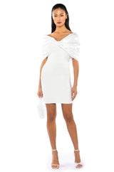 ZURI STATEMENT BOW BANDAGE MINI DRESS