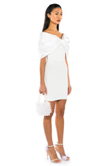 ZURI STATEMENT BOW BANDAGE MINI DRESS