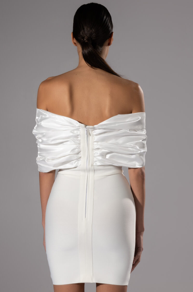 ZURI STATEMENT BOW BANDAGE MINI DRESS